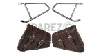 Royal Enfield Interceptor 650 Mounting Rails With Brown Pannier Bags Pair   - SPAREZO